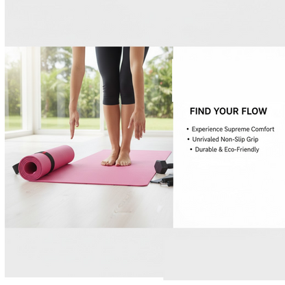 Yoga Mat Eco Friendly for Fitness Gym Non Slip Exercise Mat 180x60cm