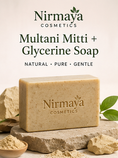 Nirmaya Cosmetics Handmade Paraben & Sulphate Free Multani Mitti Glycerine Soap Pack of 4