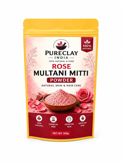 Multani Mitti Combo Pack (Original, Neem & Rose) Face Pack Powder for Skin & Hair Care | 100% Natural | Chemical Free | 100g Each (Pack of 3)